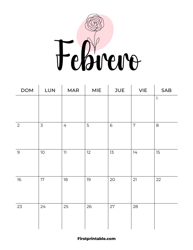 Spanish Printable February Calendar 2025 Template 37