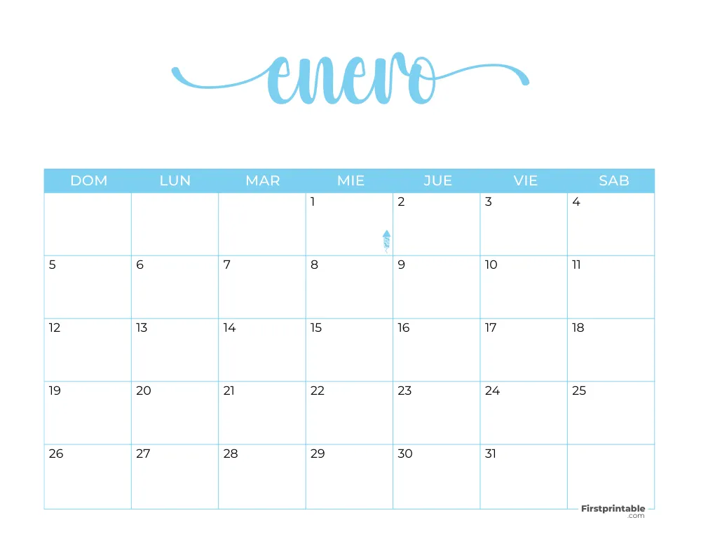 Spanish Printable January Calendar 2025 Template 45