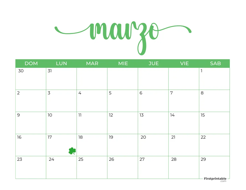 Spanish Printable March Calendar 2025 Template 45