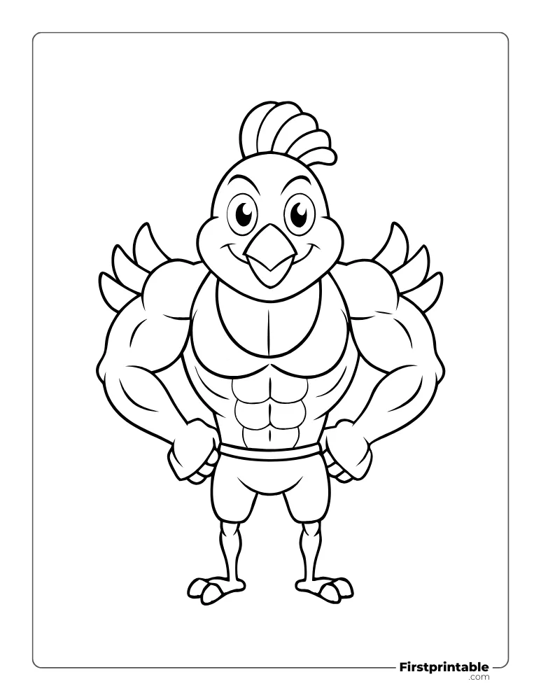 Turkey Body Builder Coloring Sheet