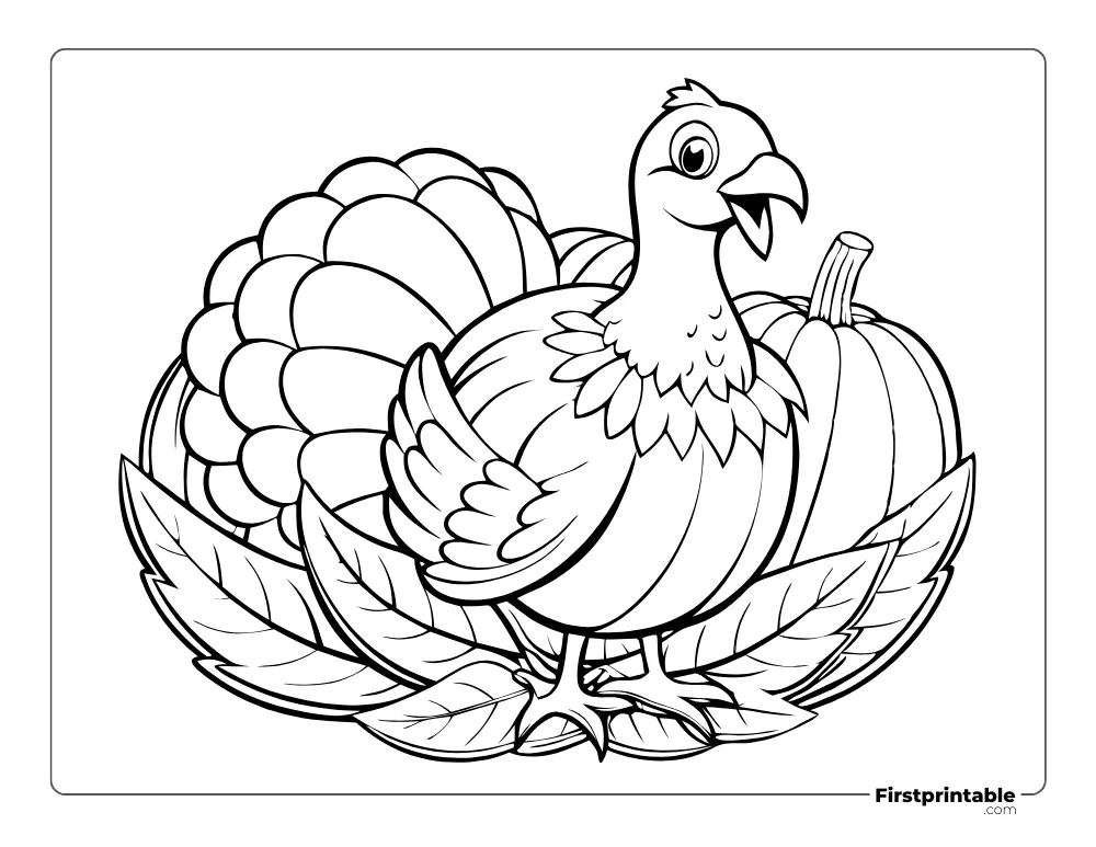 Turkey Coloring Page for Kids