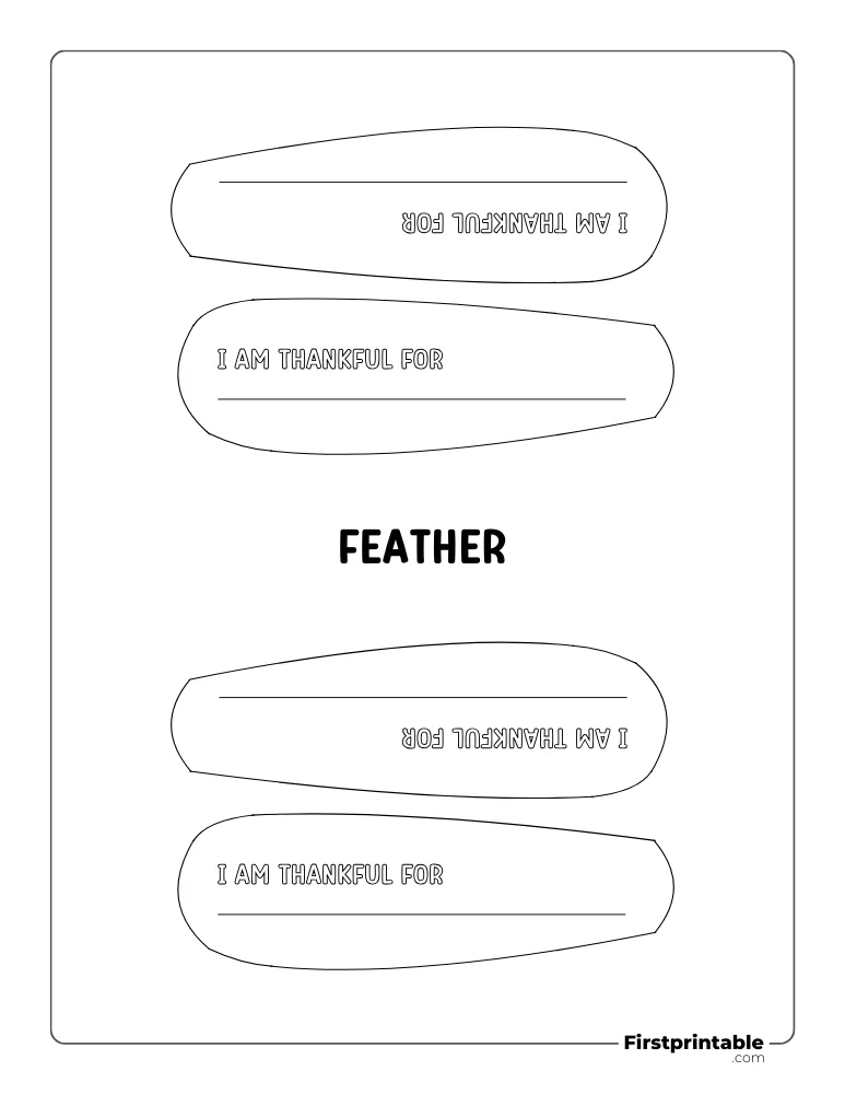 "I am Thankful" Printable Feather Template