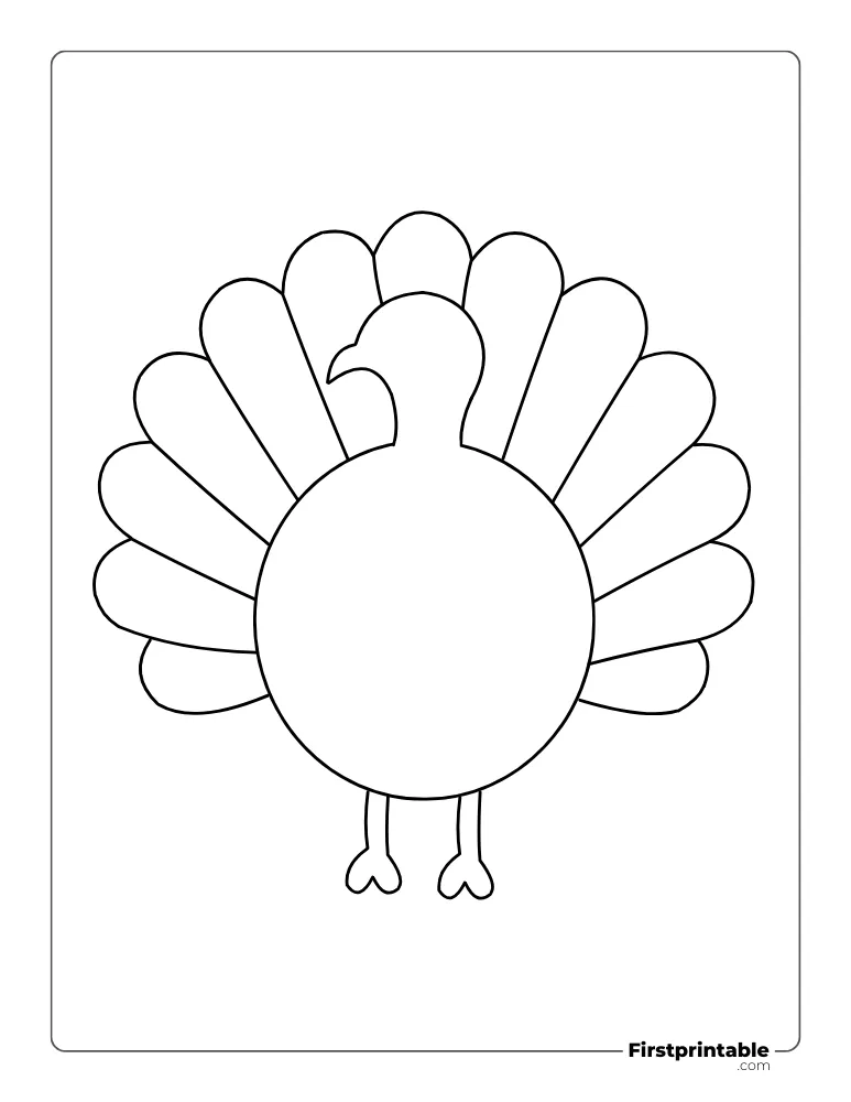 Easy Turkey Template Large Outline