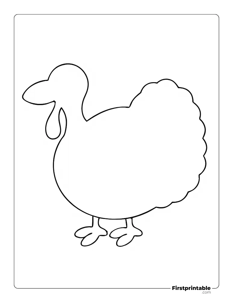 Simple Turkey Template Large Outline 