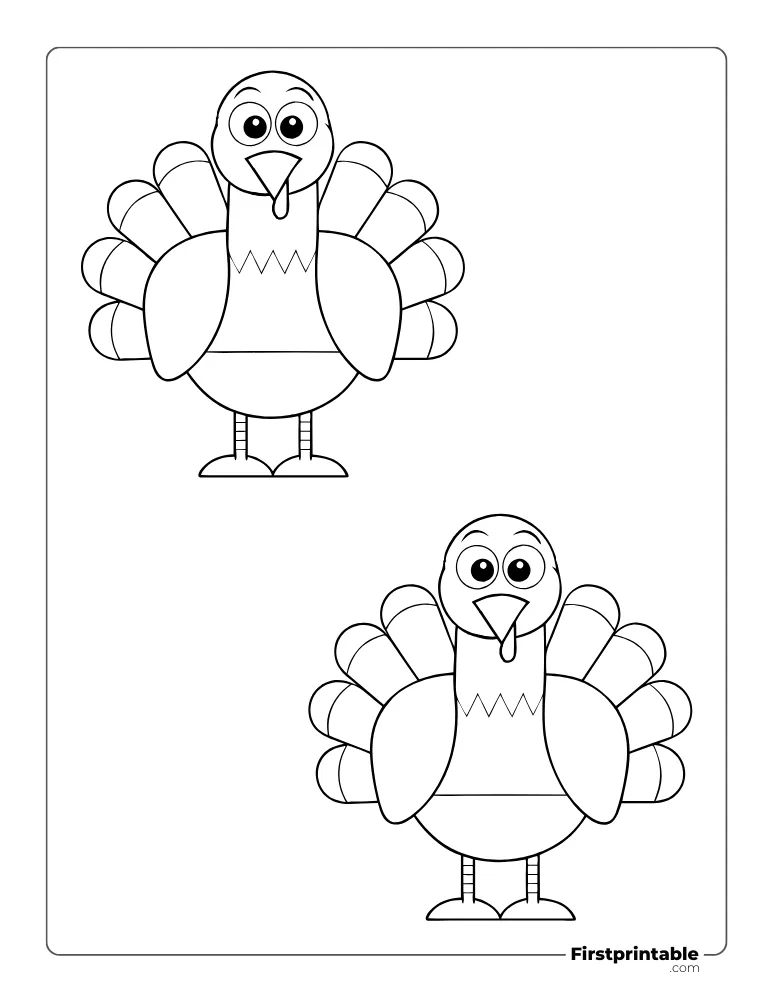 Turkey Template Medium Outline 