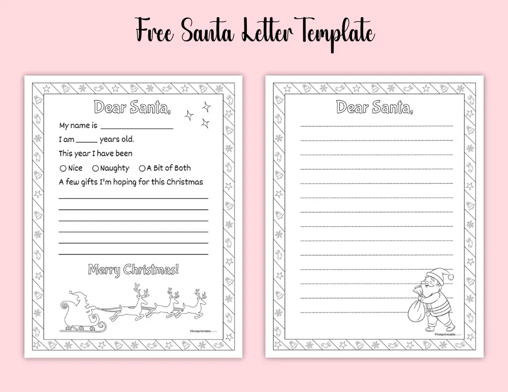 Free Printable A Letter To Santa Template