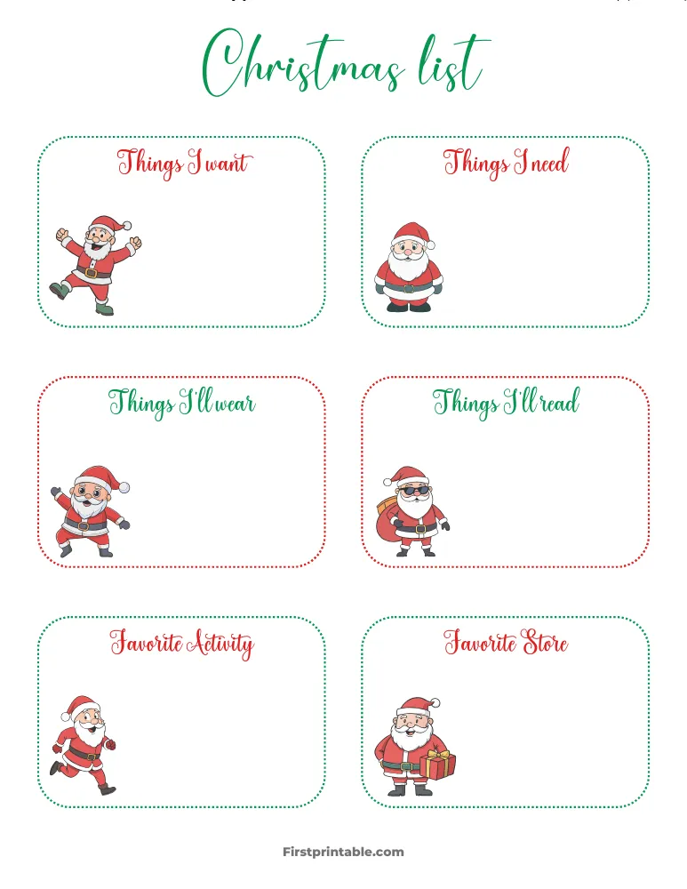 Free Printable Christmas List Template 05