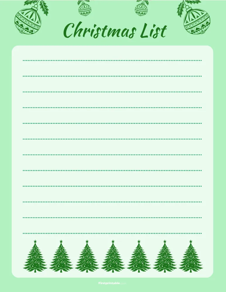 Free Printable Christmas List Template 10