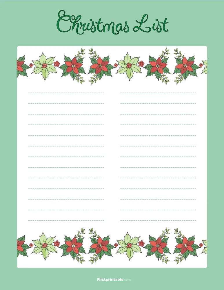 Free Printable Christmas List Template 14