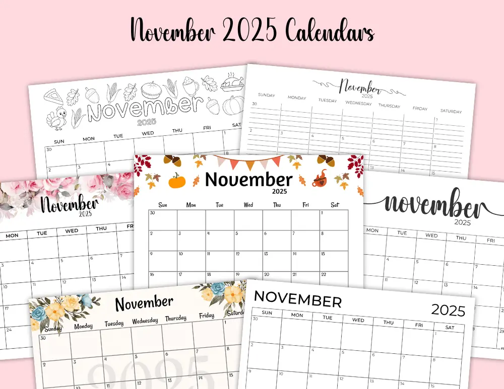 Printable 2025 November Calendar