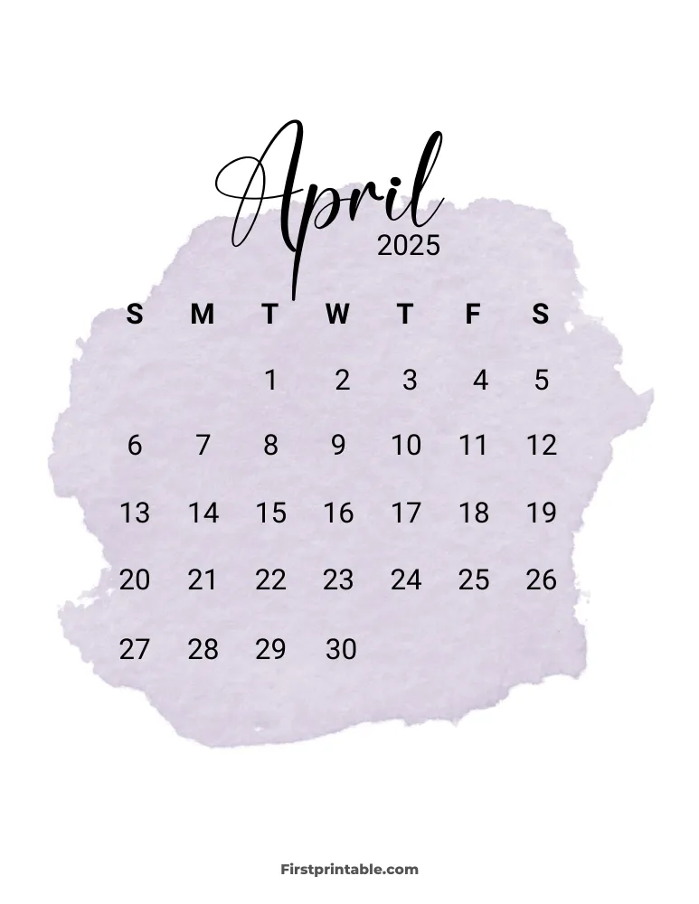 Printable April Calendar 2025 Template 11