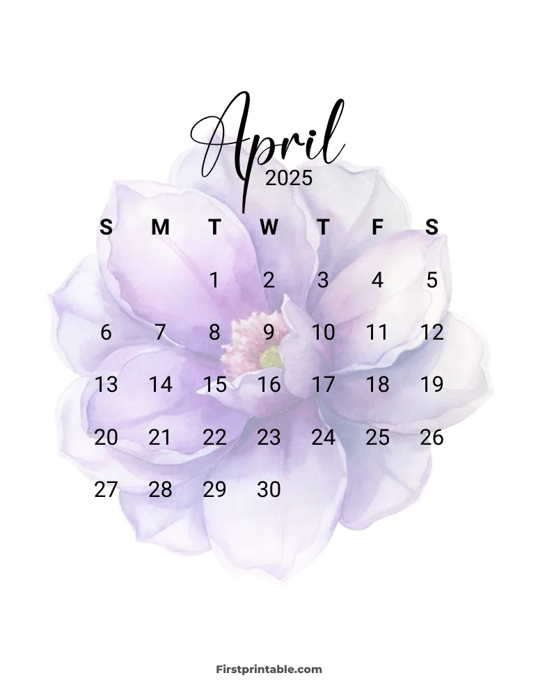 Printable April Calendar 2025 Template 12