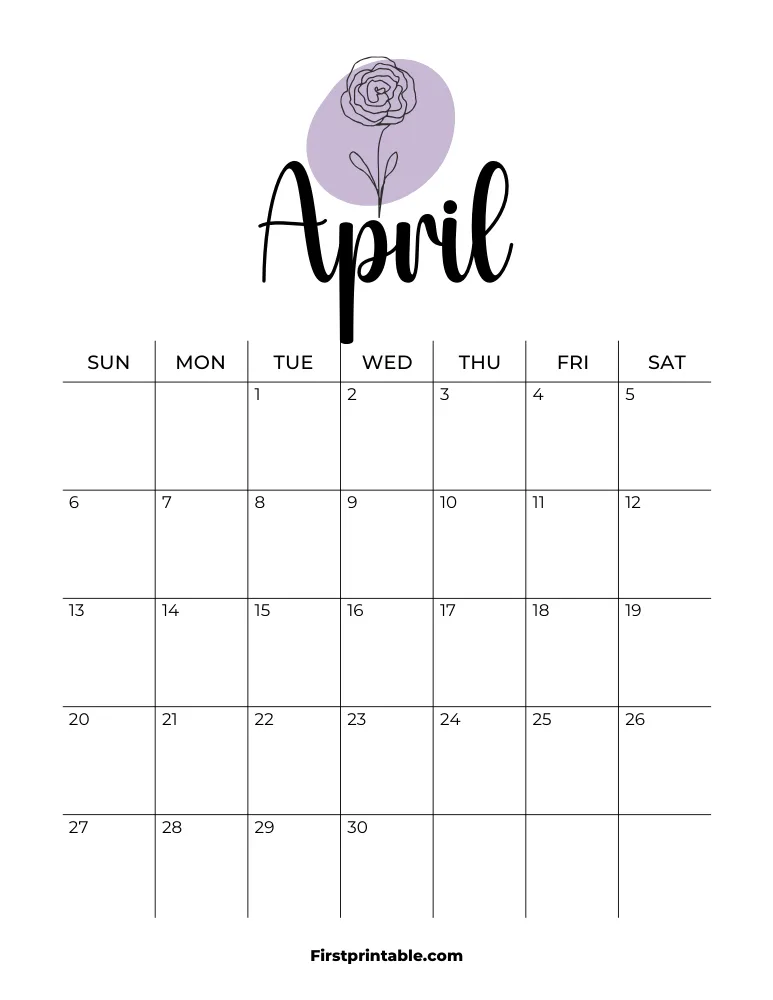 Printable April Calendar 2025 Template 14