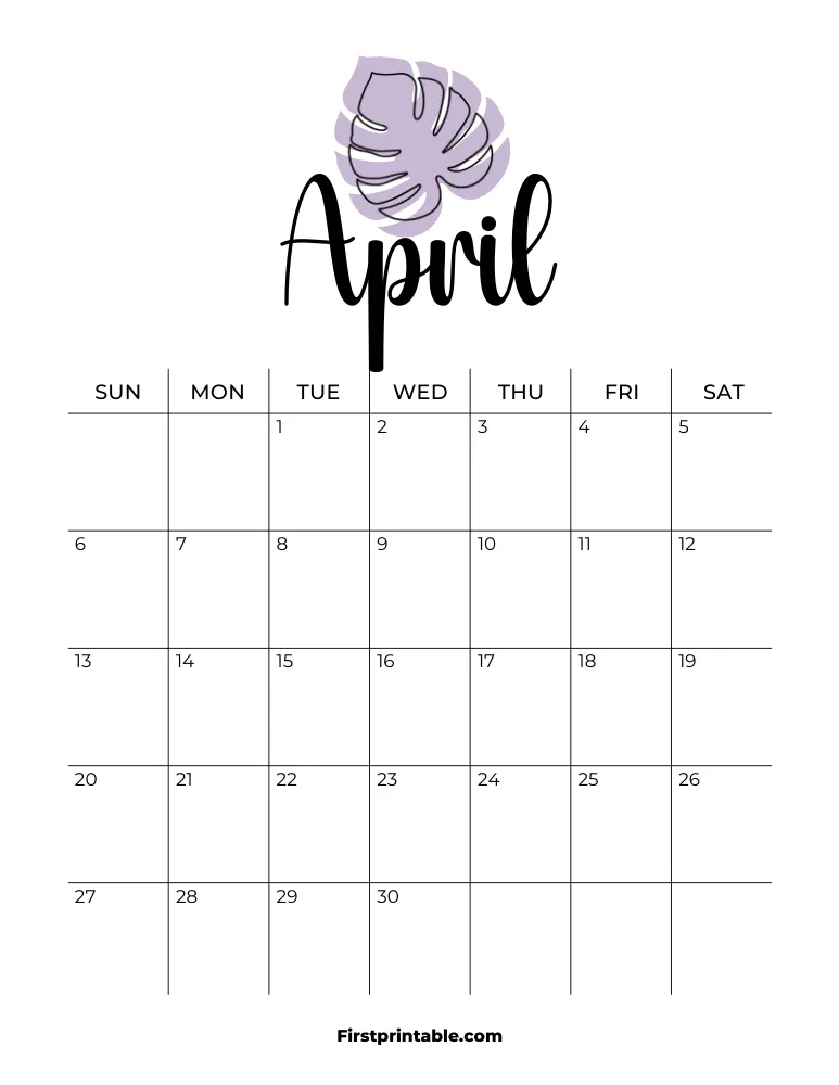 Printable April Calendar 2025 Template 16