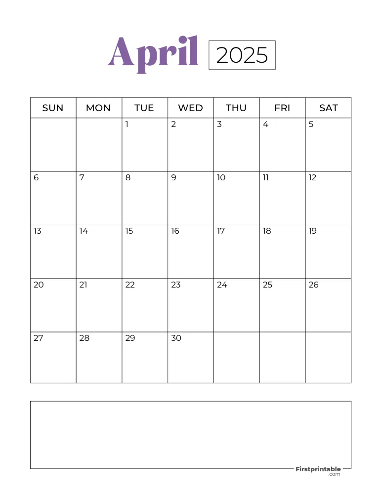 Printable April Calendar 2025 Template 17