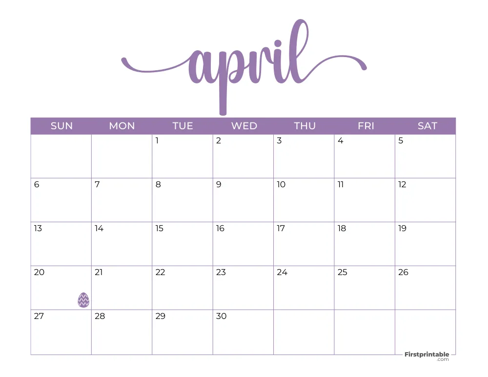 Printable April Calendar 2025 Template 21