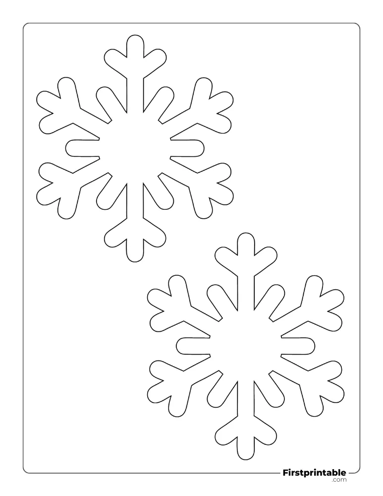 Basic Round Snowflake Template Medium Outline