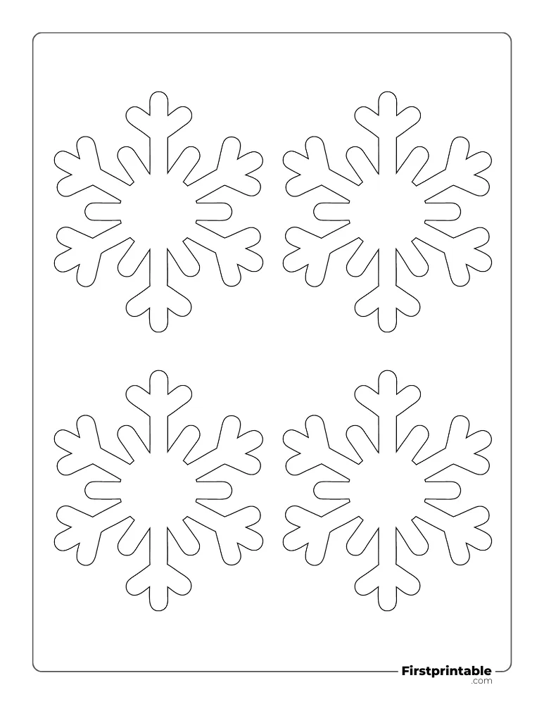 Basic Round Snowflake Template Small Outline