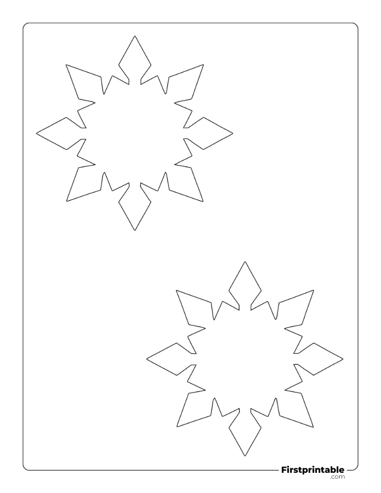 Crystal Pattern Snowflake Template Medium Outline