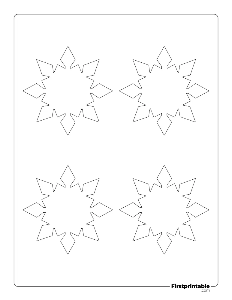 Crystal Pattern Snowflake Template Small Outline