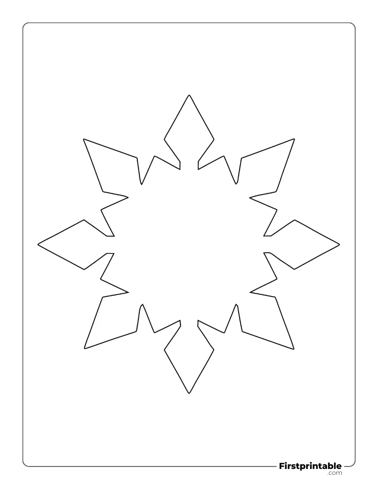 Crystal Pattern Snowflake Template Large Outline