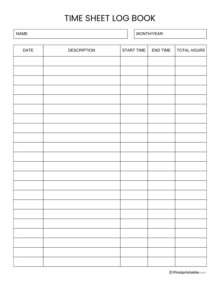 Timesheet Daily Log Book