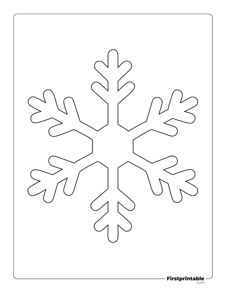 Easy Snowflake Template Large Outline