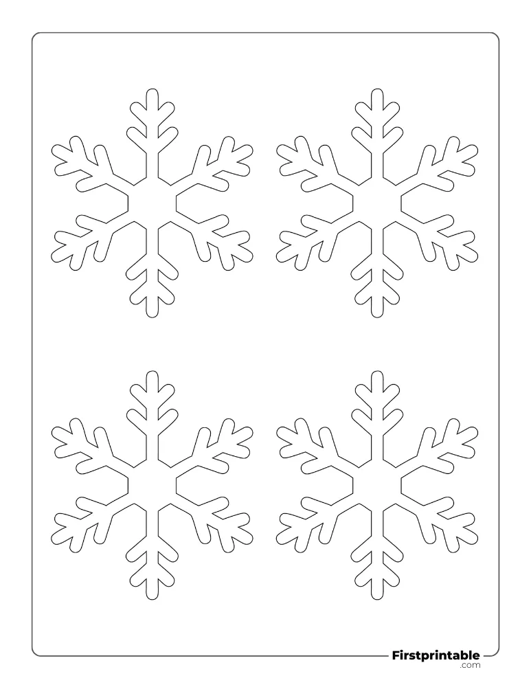 Easy Snowflake Template Small Outline