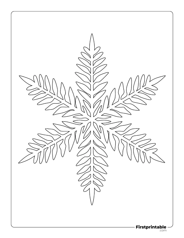 Fern Snowflake Template Large Outline