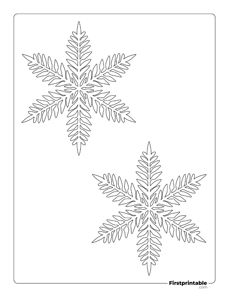 Fern Snowflake Template Medium Outline