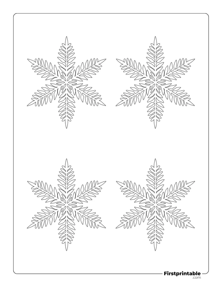 Fern Snowflake Template Small Outline