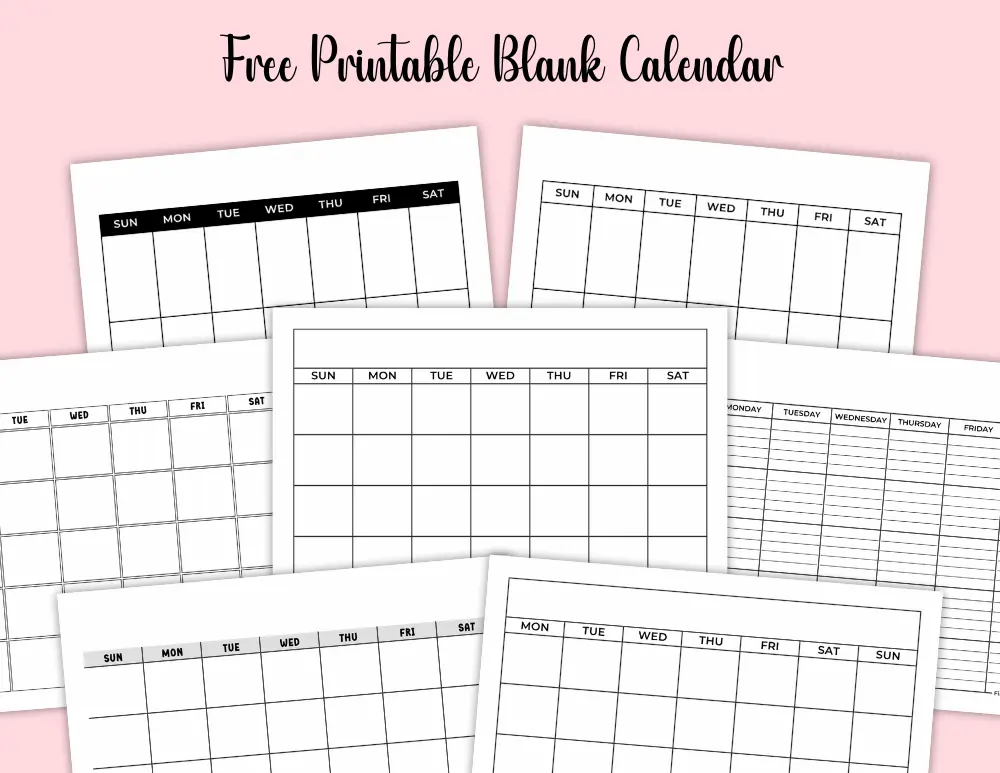 Free Printable Blank Calendar