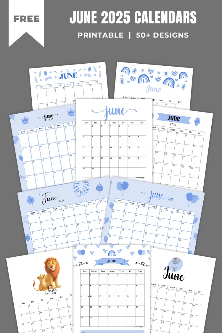 June 2025 Calendars 40 Free Printable PDF