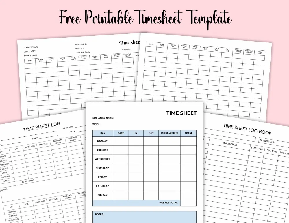 Free Printable Timesheet Template