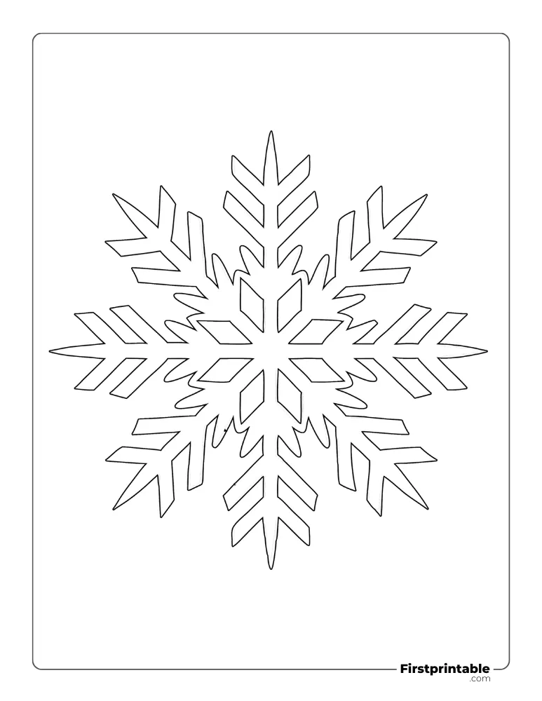 Intricate Snowflake Template Large Outline