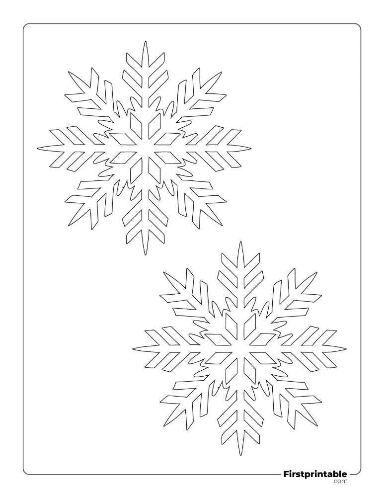 Intricate Snowflake Template Medium Outline