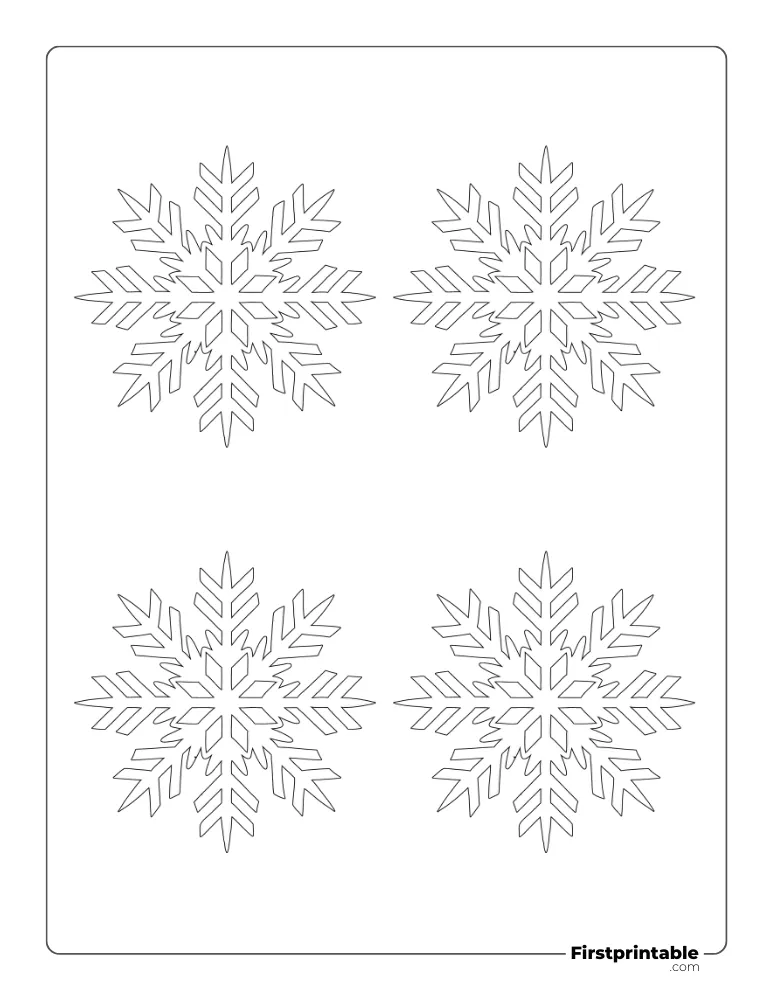 Intricate Snowflake Template Small Outline