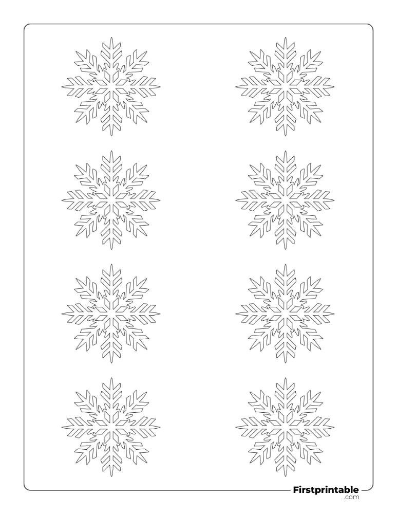 Intricate Snowflake Template XS Outline