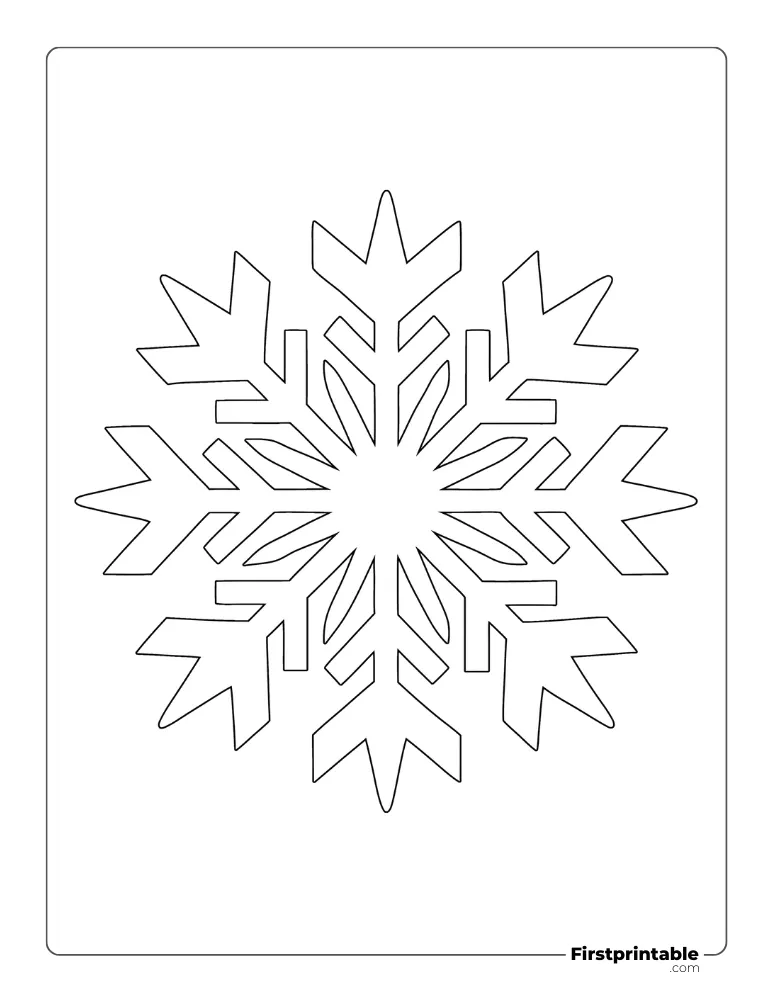 Needle Snowflake Template Large Outline