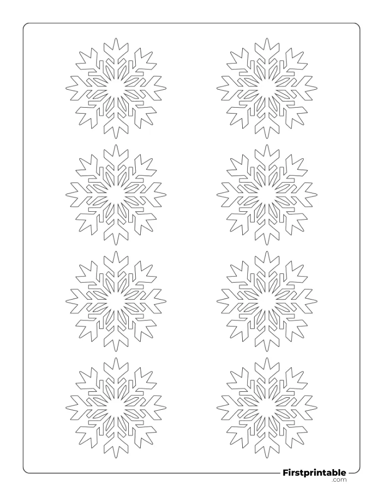 Needle Snowflake Template XS Outline