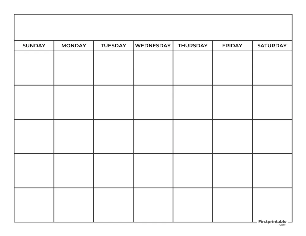 Printable Blank Calendar Template 04