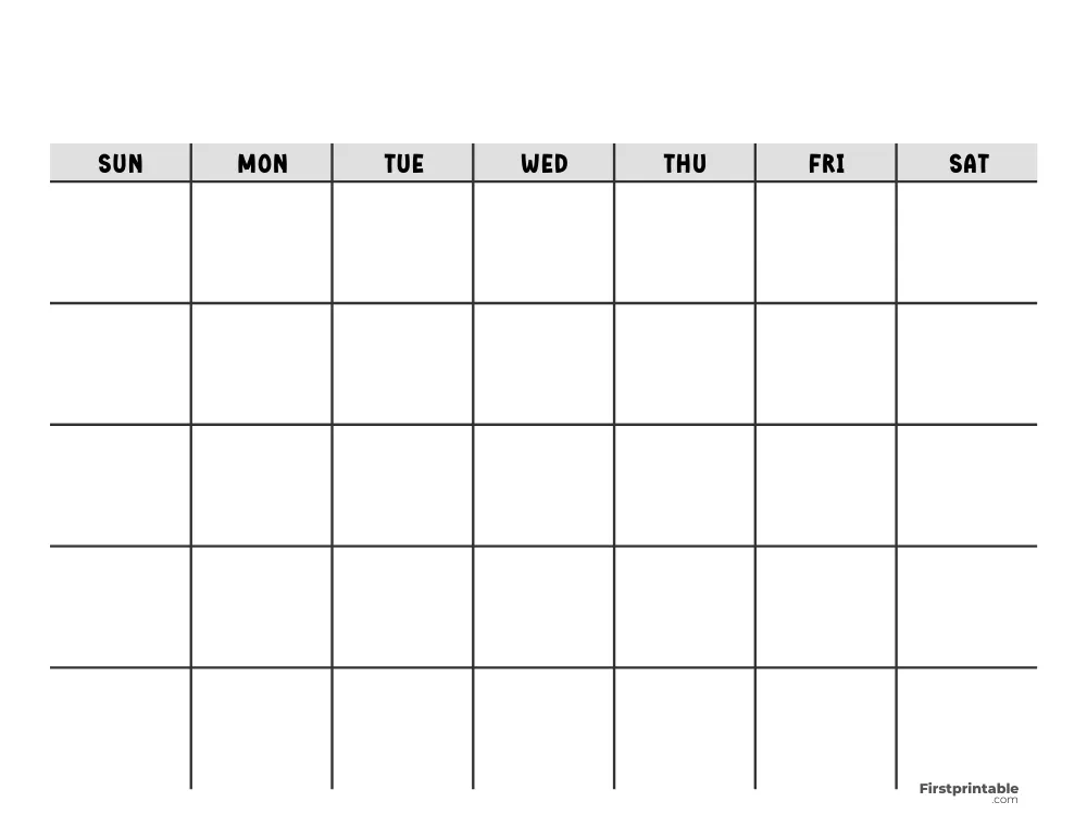 Printable Blank Calendar Template 08