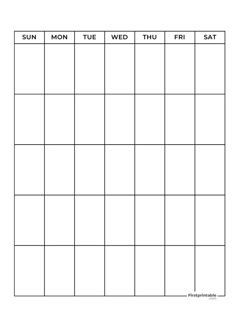 Printable Blank Calendar Template 09