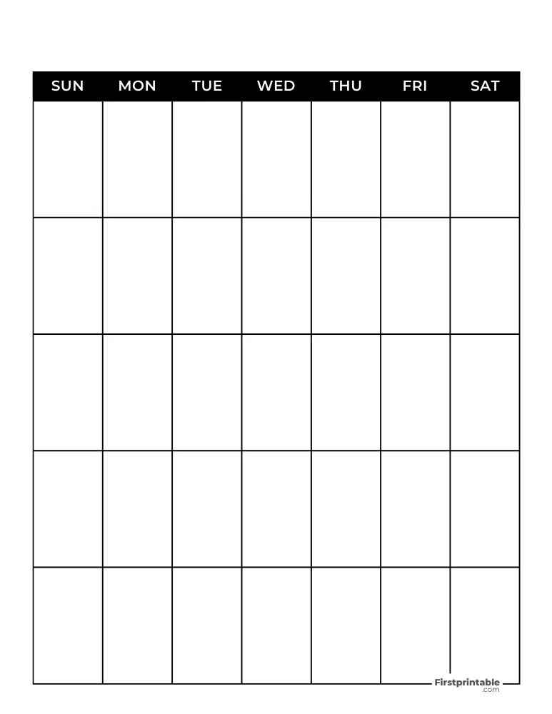 Printable Blank Calendar Template 10