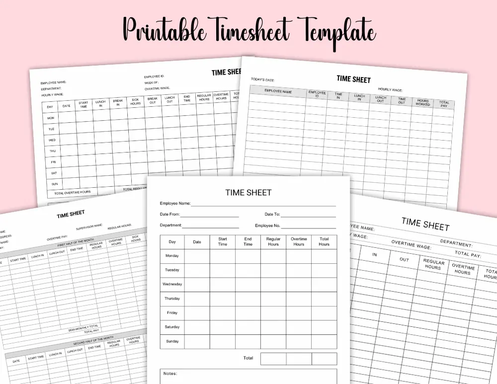 Printable Time Sheet Template