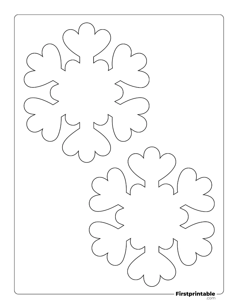 Rounded Snowflake Template Medium Outline