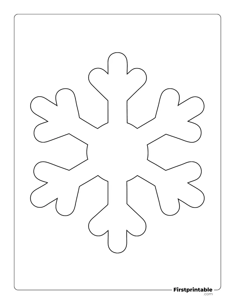 Simple Snowflake Template Large Outline