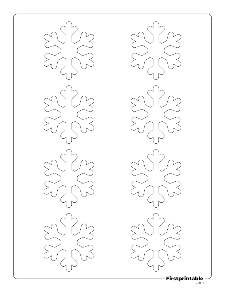 Simple Snowflake Template XS Outline