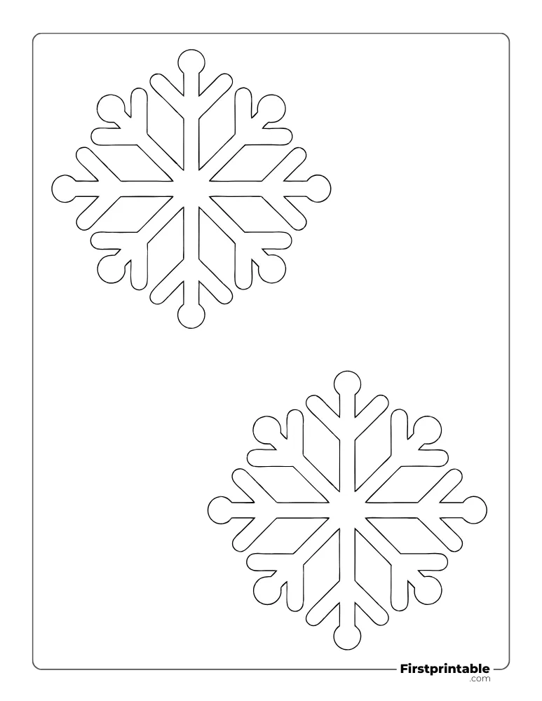 Snowflake Template Medium Outline