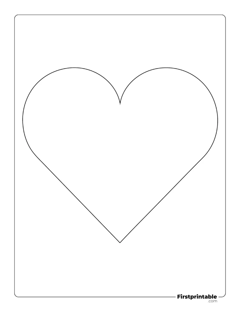 Classic Heart Template Large Outline